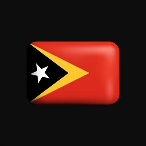 Premium Vector East Timor Flag D Icon National Flag Of East Timor