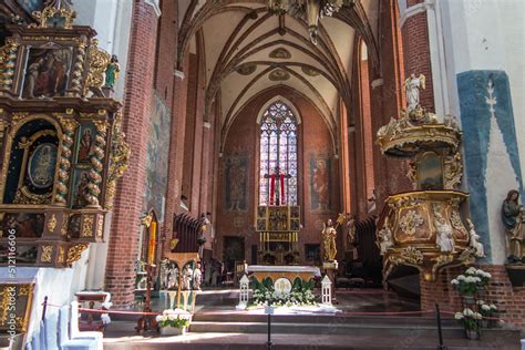 Torun, Poland, May 09, 2022: Interior of the Cathedral of st. John the ...