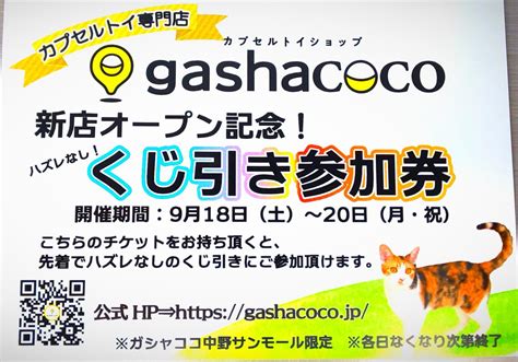 ガシャココ（gashacoco【公式】 On Twitter 🎉㊗中野サンモール店open㊗🎉 本日よりガシャココ＠中野サンモール店が