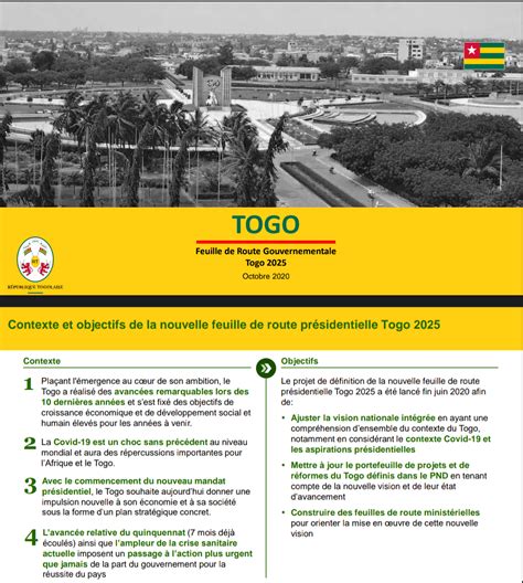 Feuille de route gouvernementale Togo 2025 Satisfecit de l exécutif à