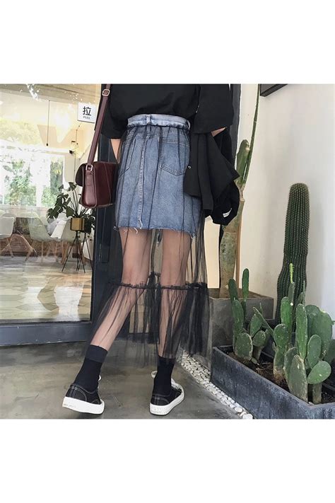 NSMLİFE Tek katmanlı siyah Maxi Etek Transparan Uzun Astarsız Çok Amaçlı Tül Etek Bikini Mayo