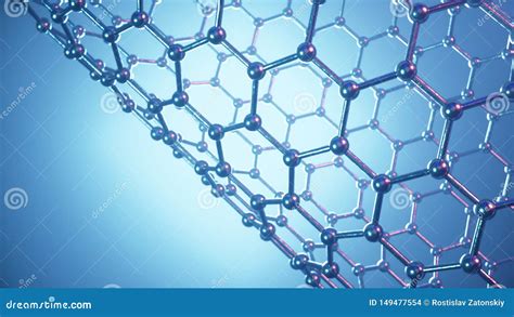 3d Illustration Structure Of The Graphene Tube Abstract Nanotechnology