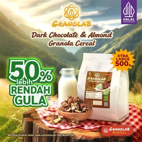 Jual Granola Gr Dark Chocolate Almond Granolab Muesli Shopee