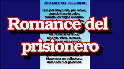 Romance Del Prisionero Metrica Estudiar