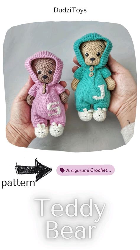 Classic Teddy Bear Crochet Pattern Teddy Bear Clothes Knit Pattern