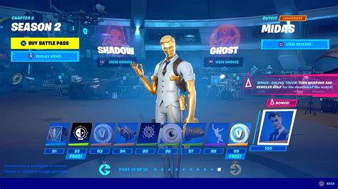 Complete Fortnite Chapter 2 Season 2 Battle Pass Overview All 100 Battle Pass Rewards Youtube