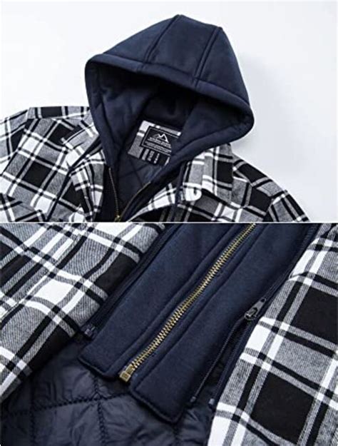 Buy Magcomsen Men S Flannel Shirt Jacket With Removable Hood Pockets