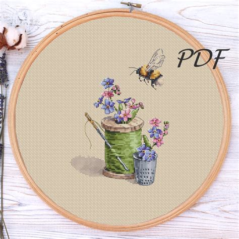 Cross Stitch Pattern Pdf Bumblebees With Threads And Forget Inspire