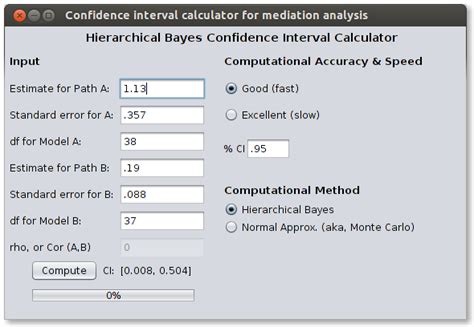 Indirect Effect Confidence Interval Calculator Falk Psychometrics