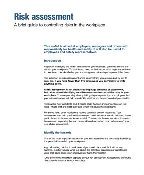 Free Sample Risk Assessment Report Templates In Google Docs Pages