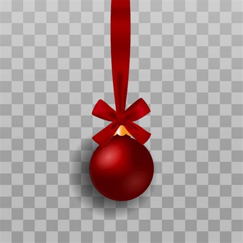 Premium Vector Christmas Ornament With Ribbon