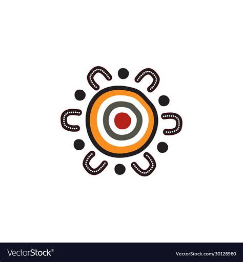 Aboriginal art dots painting icon logo design Vector Image