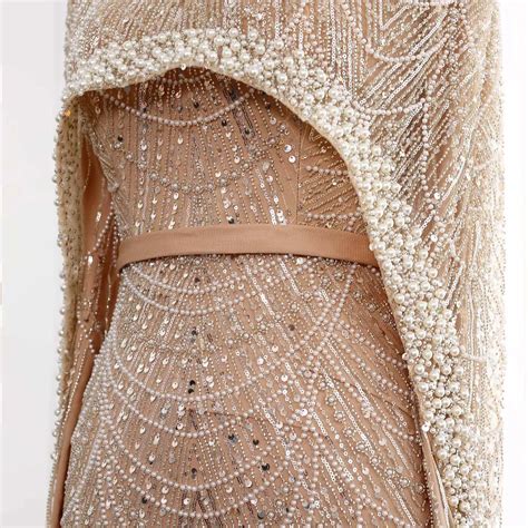 Dubai Arabic Nude Luxury Long Sleeves Muslim Evening Dress With Cape