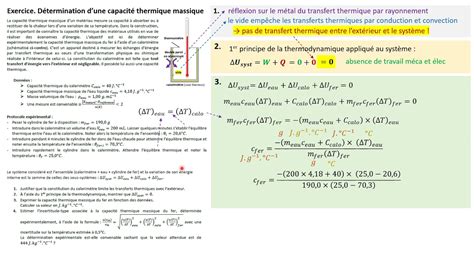 TERMspé Exercice détermination d une capacité thermique