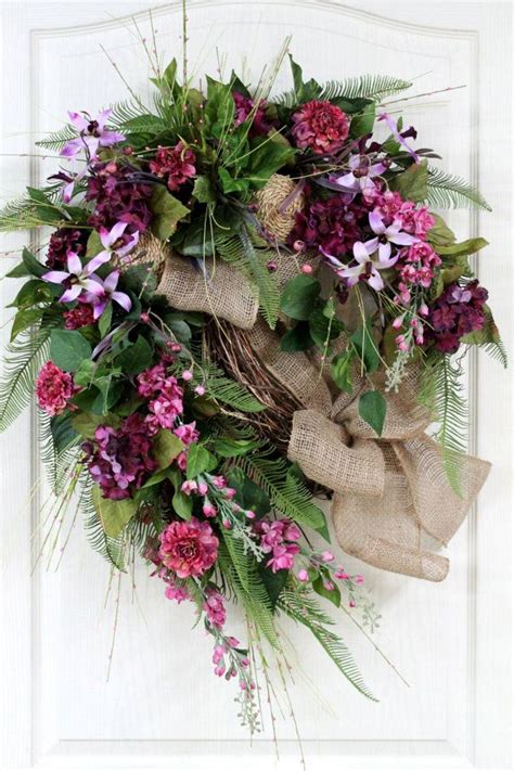 Elegant Summer Wreath Front Door Wreath Spring By Floralsfromhome