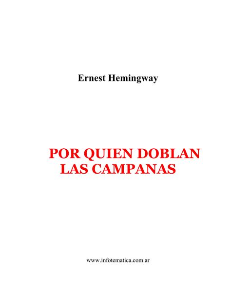 Por Quien Doblan Las Campanas Ernest Hemingway Pdf