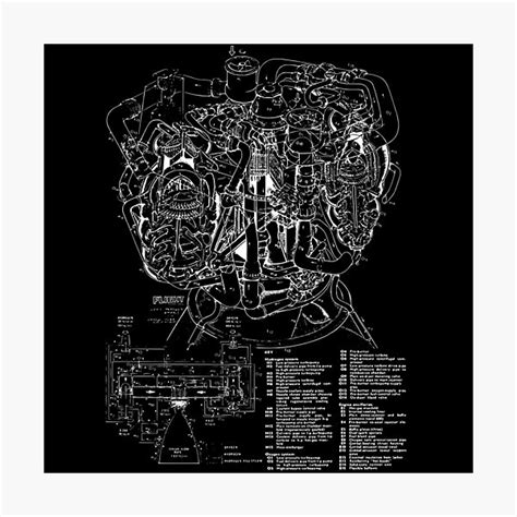 "Raptor Engine Starship - Diagram Engine starship" Photographic Print ...