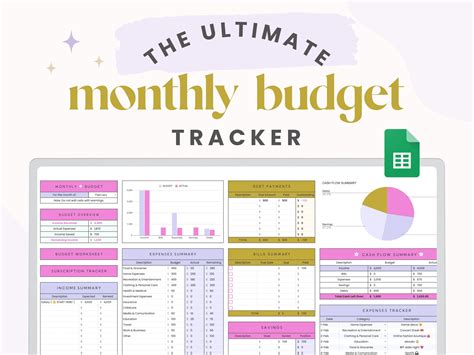 Budget Planner Worksheet Monthly Budget Spreadsheet Budget Tracking