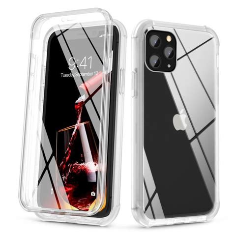 Suritch Coque iPhone 11 Pro 360 Degré Transparente Antichoc Silicone