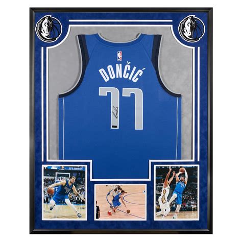 Luka Doncic Signed Mavericks Custom Framed Jersey Display With Digital