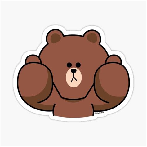 LINE Friends Brown Bear Sticker For Sale By Willy0612 Redbubble