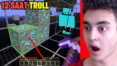 12 SAAT BOYUNCA ADAŞI TROLLEDİM Minecraft YouTube