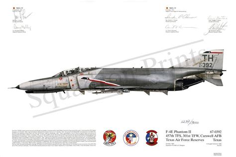 Signed F 4e Phantom Ii Double Mig Killer Signed Print Squadron Prints