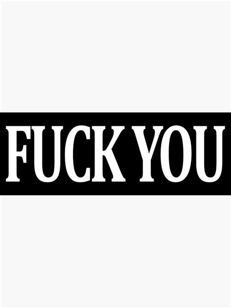 Fuck You Sticker For Sale By Calafell Redbubble