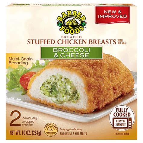 Barber Foods Chicken Breasts Breaded Stuffed Broccoli Cheese Ea