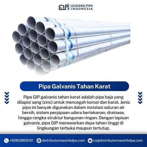 Pipa GIP Galvanis Tahan Karat | Pipa Besi untuk Air & Udara