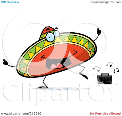 Royalty Free Rf Clipart Illustration Of A Happy Dancing Sombrero