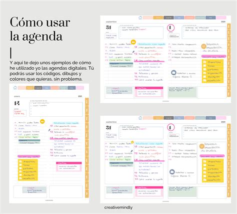 Creative Mindly Agenda digital 2021 día página IPad y Android