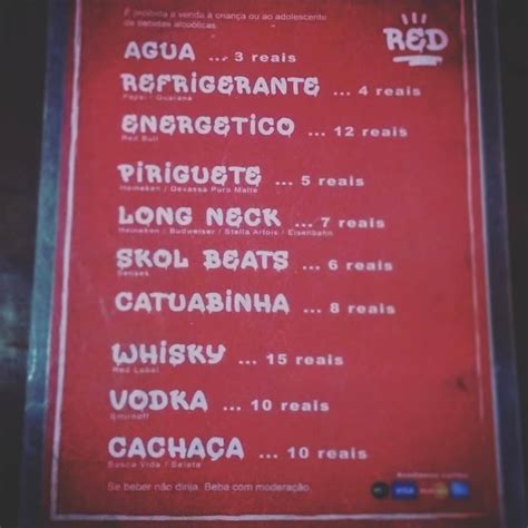 Menu At Red Dep Sito Bar Salvador