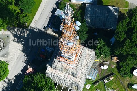 M Nchen Aus Der Vogelperspektive Sanierung Stahlmast Funkturm Und