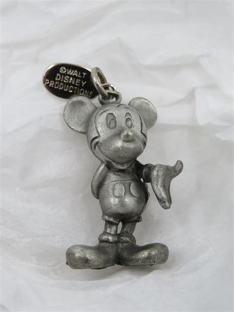 Vintage Pewter Walt Disney Productions Mickey Mouse Charm Etsy