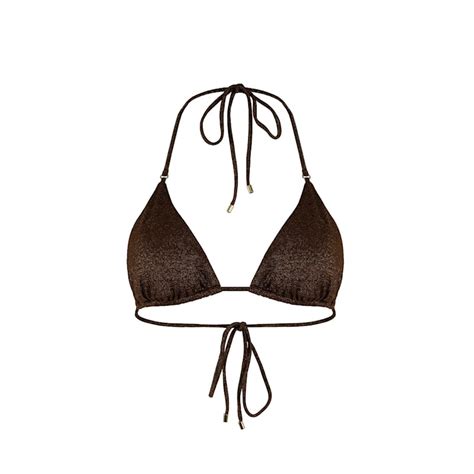 Kaia Triangle Bikini Top Bronze Metallic MONARCH Wolf Badger
