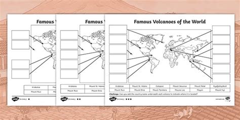 Volcanic Landforms Worksheet