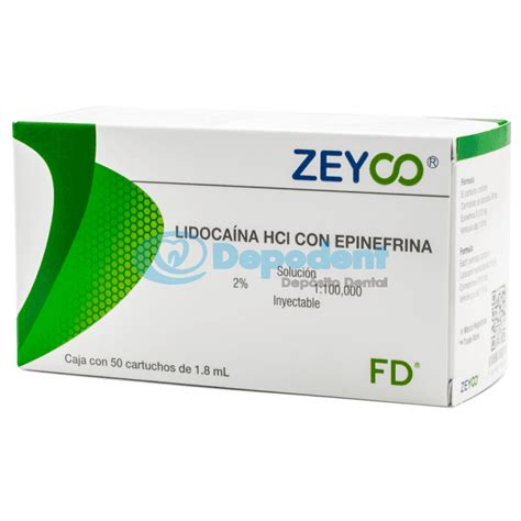 ANESTESIA FD LIDOCAINA C EPINEFRINA 2 PLASTICO 50 PZAS ZEYCO DEPODENT