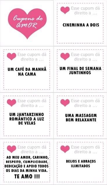 Cupons Do Amor Dia Dos Namorados Feito Em Casa Surpresas Para