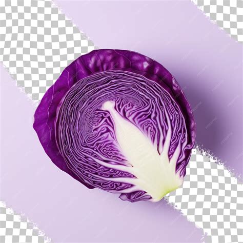 Premium PSD | Chopped purple cabbage and half a piece alone transparent