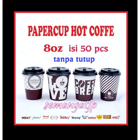 Jual Paper Cup 8 Oz Hot Cup Gelas Kertas Tahan Panas Kopi Shopee