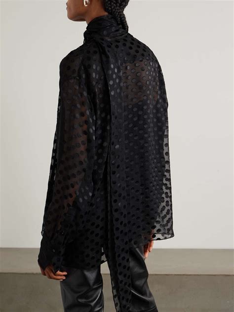 Black Pussy Bow Polka Dot Silk Blend Chiffon Blouse Givenchy Net A Porter