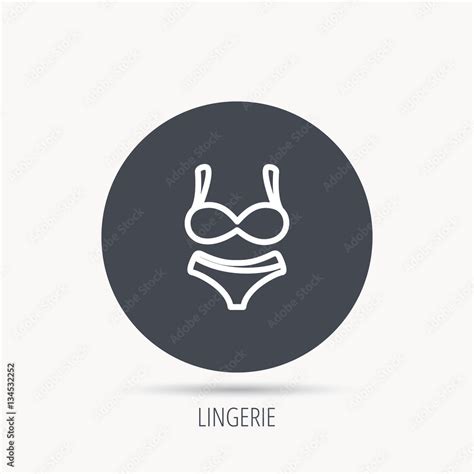 Lingerie Icon Women Underwear Sign Round Web Button With Flat Icon Vector Stock Vector