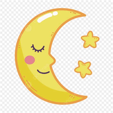 Yellow Moon Clipart Vector, Yellow Minimalist Cute Cartoon Moon, Yellow ...