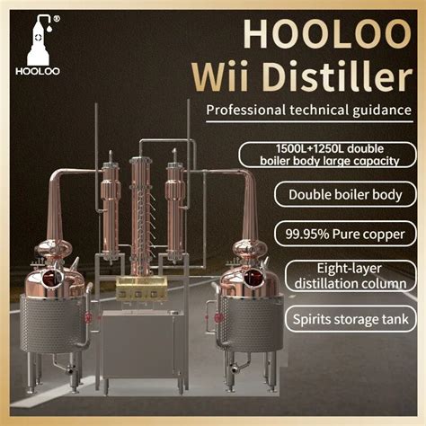 HOOLOO Sistema De Destilaci N Wii Caldera Doble De 1500L 1250L Equipo