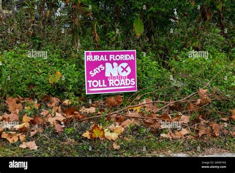 Anti-toll roads sign in rural North Florida, small town Stock Photo - Alamy