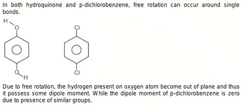 What Can Be Said About Dipole Moment Of P Dihydroxy Benzene In