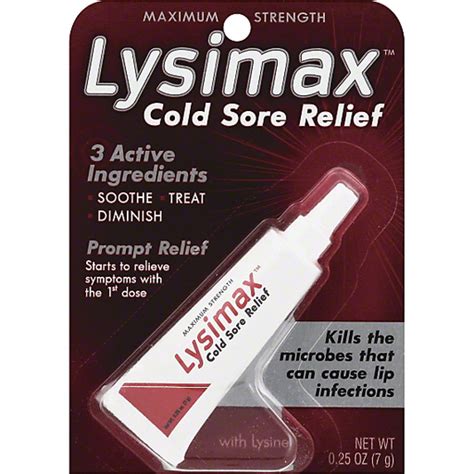 Lysimax Cold Sore Relief With Lysine Maximum Strength First Aid