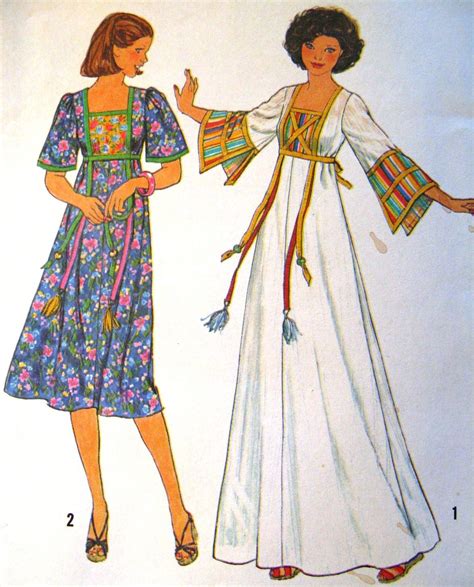 Gorgeous Boho Hippie Dress Pattern Simplicity 7975 Size 16 1200 Via Etsy Hippie Dress