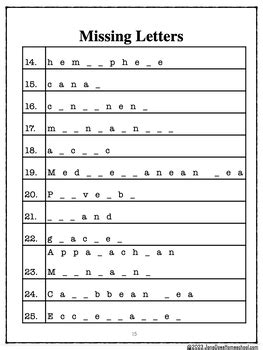 Abeka Spelling Vocabulary Poetry Th Ed List Geography Words